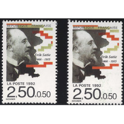 Erik Satie timbre N°2748a variété personnage brun neuf**.