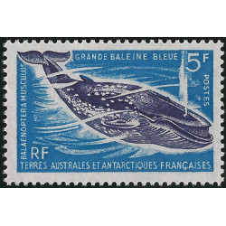 Grande baleine bleue timbre T.A.A.F. N°22 neuf**.