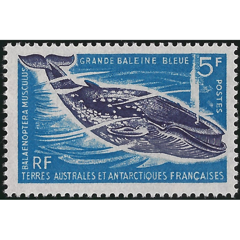 Grande baleine bleue timbre T.A.A.F. N°22 neuf**.