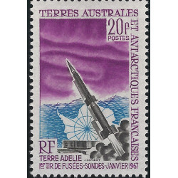 Premier tir de fusée sonde timbre T.A.A.F. N°23 neuf**.
