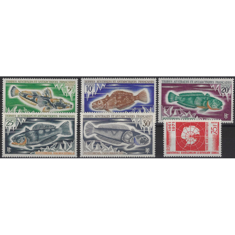 Timbres de T.A.A.F. année complète 1971 neuf**.