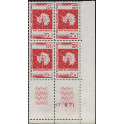 T.A.A.F. Traité sur l'Antarctiques timbre N°39 bloc coin daté neuf**.