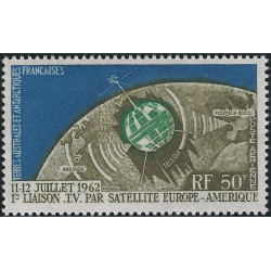 Télécommunications spatiales timbre T.A.A.F. poste aérienne N°6 neuf**.