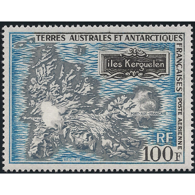 T.A.A.F. Cartes des îles Kerguelen timbre poste aérienne N°20 neuf**.