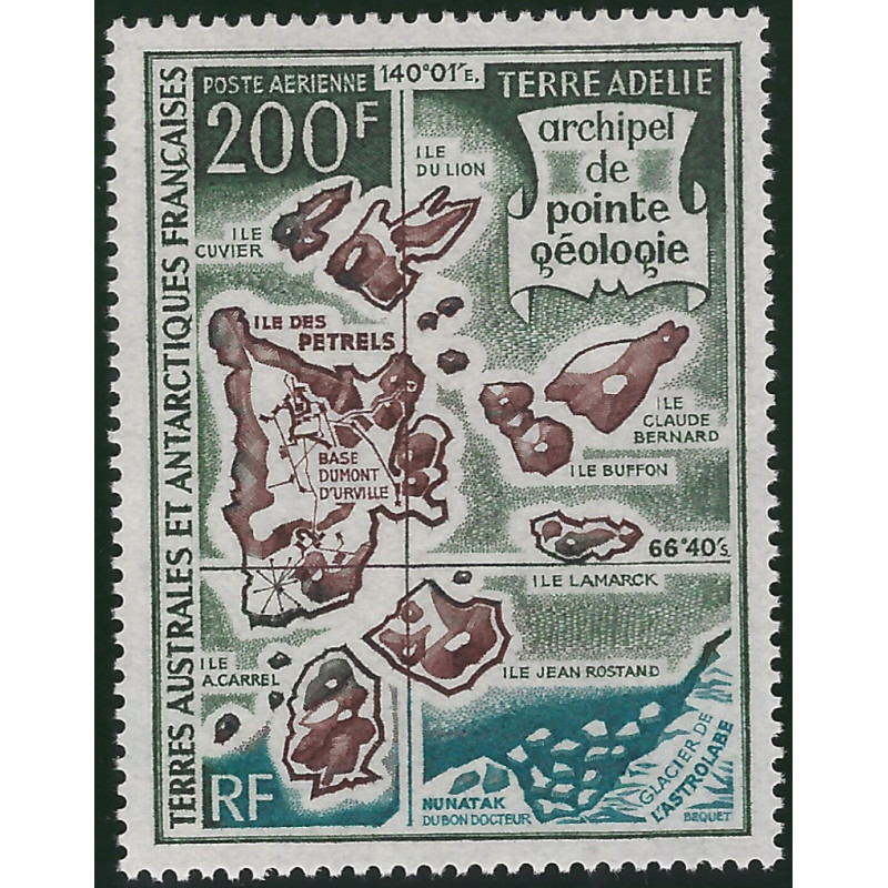 T.A.A.F. Archipel de pointe géologie timbre poste aérienne N°24 neuf**.