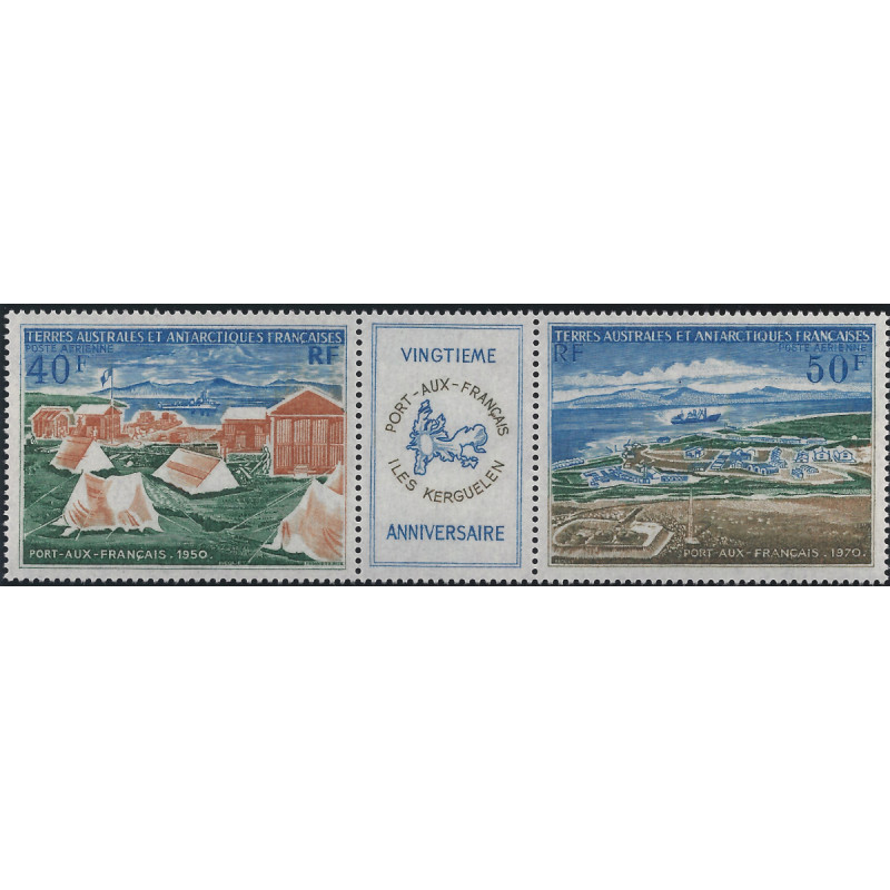 T.A.A.F. Port-aux-Français timbres poste aérienne triptyque N°26A neuf**.