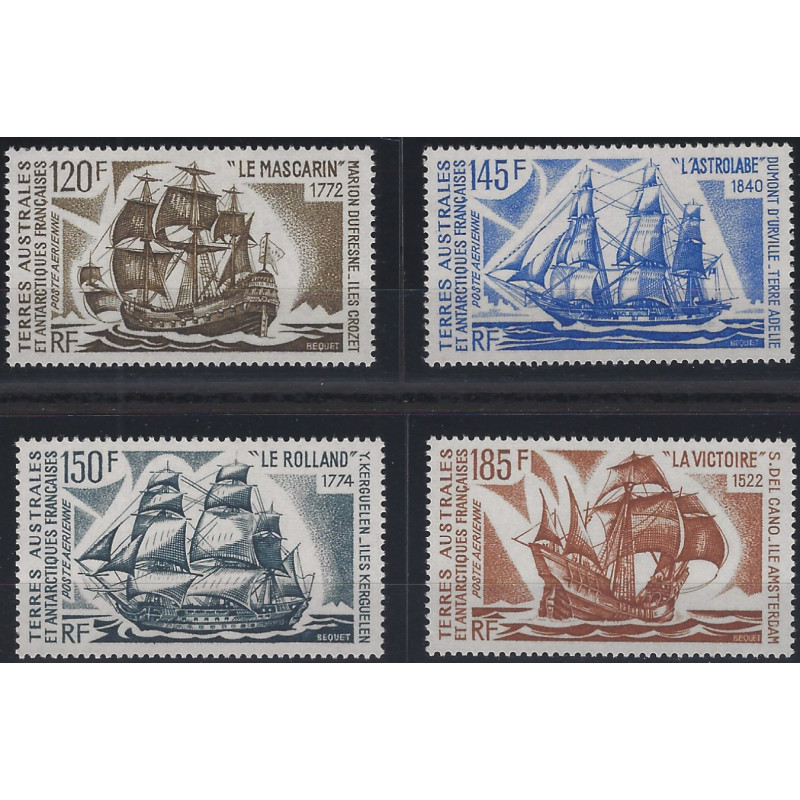 T.A.A.F. Bateaux d'expéditions antarctiques timbres poste aérienne N°30-33 série neuf**.