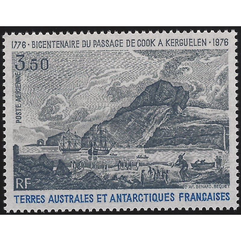 Passage de Cook à Kerguelen timbre T.A.A.F. poste aérienne N°47 neuf**.