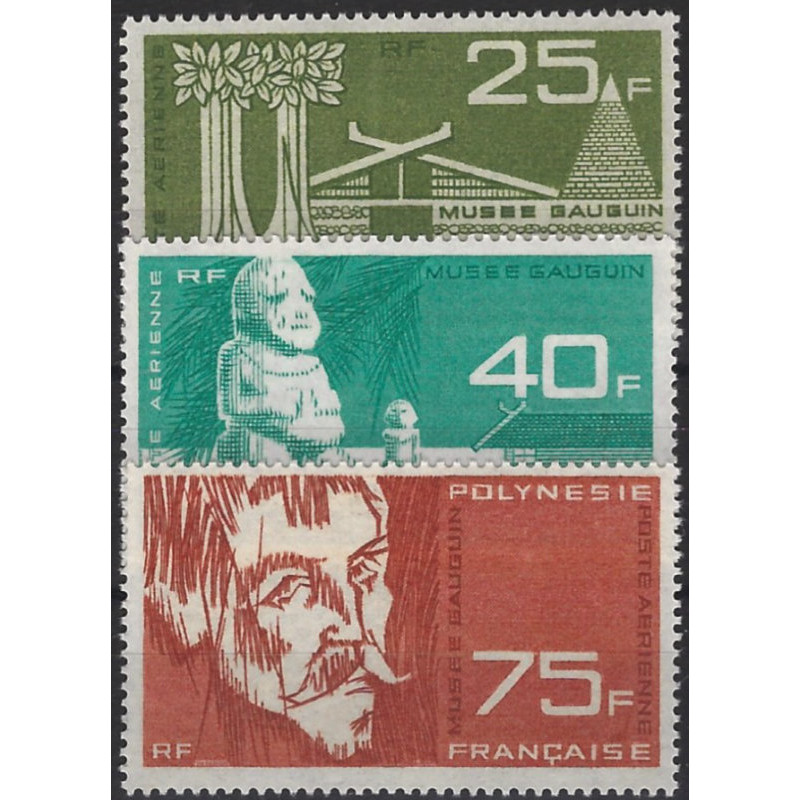 Polynésie Française Musée Gauguin timbres poste aérienne N°11-13 série neuf**.