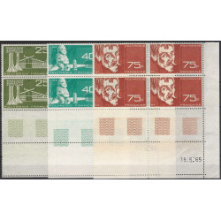Polynésie Française timbres poste aérienne N°11-13 en bloc coin daté neuf**.