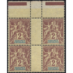 Dahomey timbre-poste N°7 bloc de 4 hdf sans millésime neuf**.