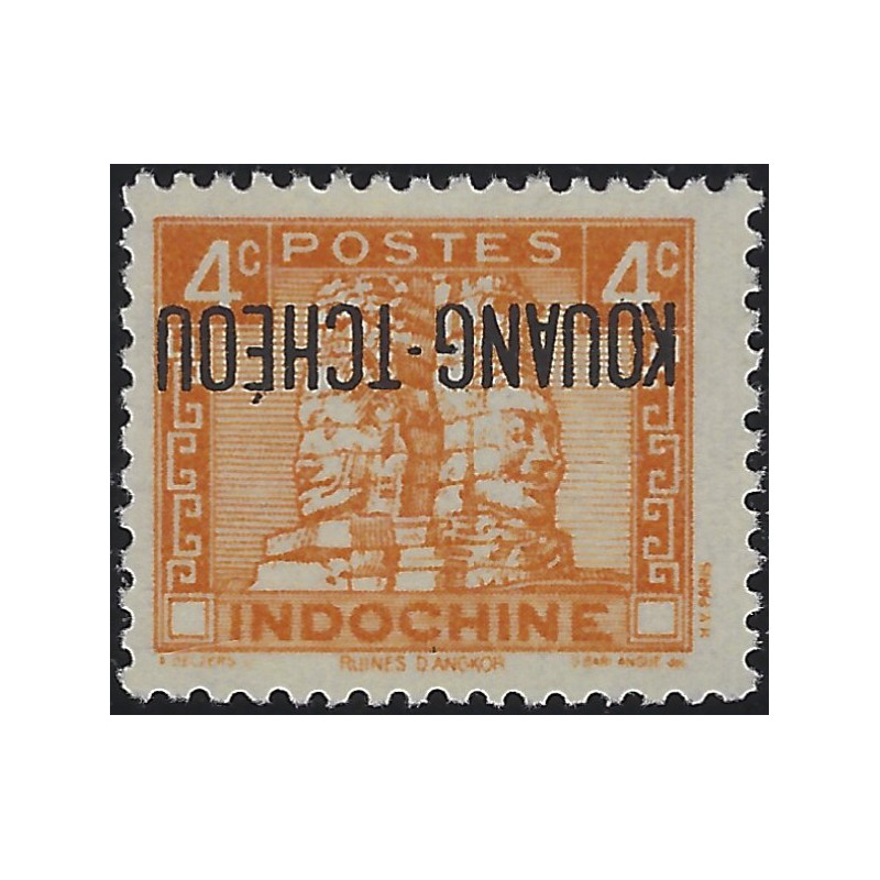 Kouang-Tchéou timbre-poste N°145b variété surcharge renversé neuf**.