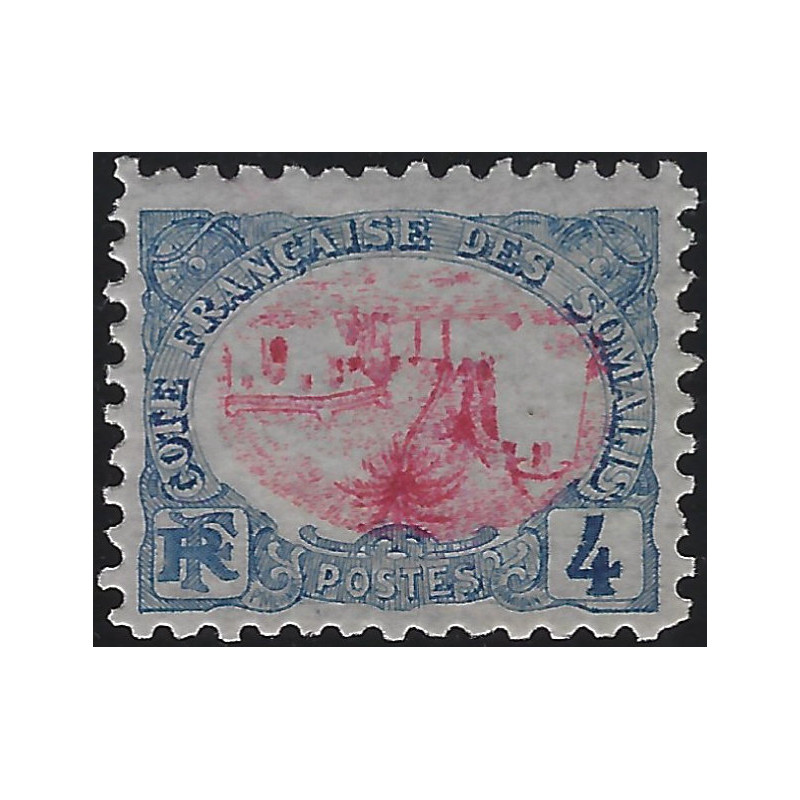 Cote française des Somalis timbre-poste N°39b variété centre renversé neuf**.