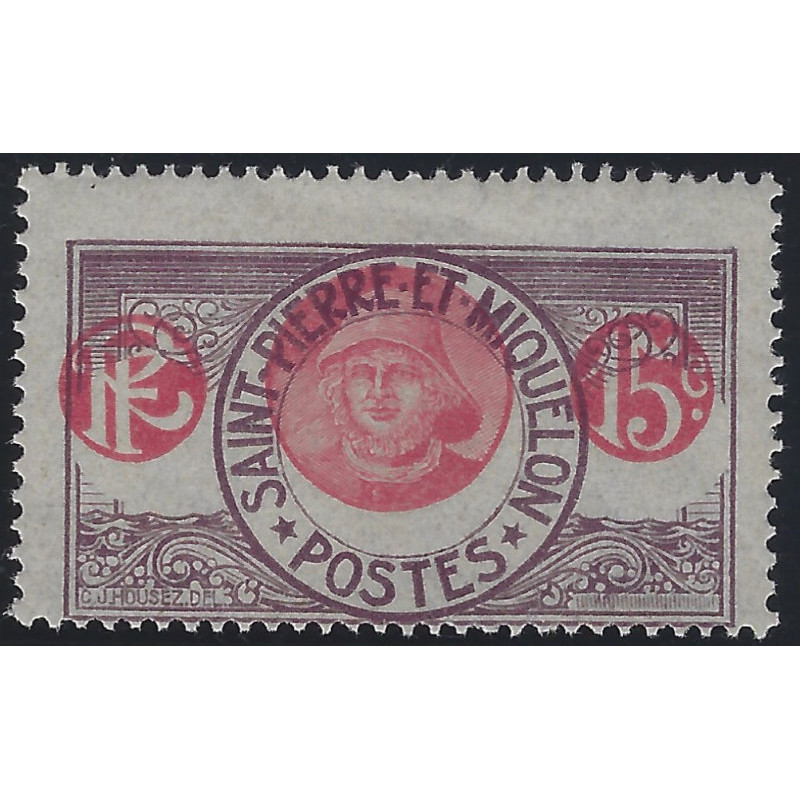 Saint Pierre et Miquelon timbre N°82Aa variété centre déplacé neuf**.