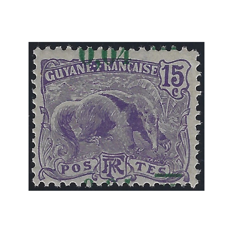 Guyane timbre N°93d variété surcharge déplacée neuf**.