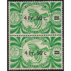 Nouvelle Calédonie timbre N°255b variété tenant à normal neuf**, R.