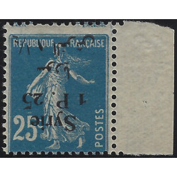 Syrie mandat français timbre N°131a bdf variété surcharge renversée neuf**.