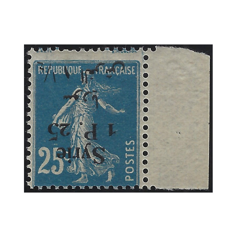 Syrie mandat français timbre N°131a bdf variété surcharge renversée neuf**.