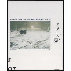 Station Charcot timbre T.A.A.F. poste aérienne N°135 non dentelé neuf**.