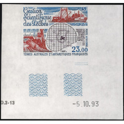 Gestion scientifique des pêches timbre T.A.A.F. poste aérienne N°130 non dentelé neuf**.