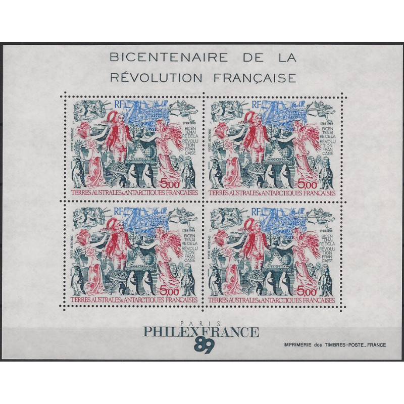 T.A.A.F. PhilexFrance89 bloc feuillet de timbres N°1 neuf**.
