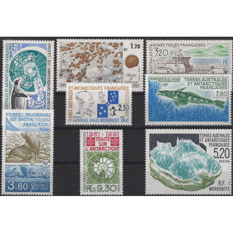 Timbres de T.A.A.F. année complète 1991 neuf**.