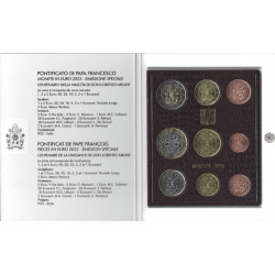 Série Euro Vatican 2023 - Armoiries du Pape François avec 5 euros bimétallique en coffret BU.