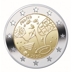 2 euros commémorative Malte 2020 - jeux d'enfants.