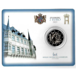 2 euros commémorative Luxembourg 2023 - Grand Duc Henri JO, version coincard.