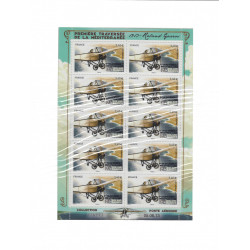 Feuillet 10 timbres Poste aérienne Morane-Saunier H neuf**.