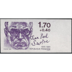 J.P. Sartre timbre N°2357a variété non dentelé neuf**.