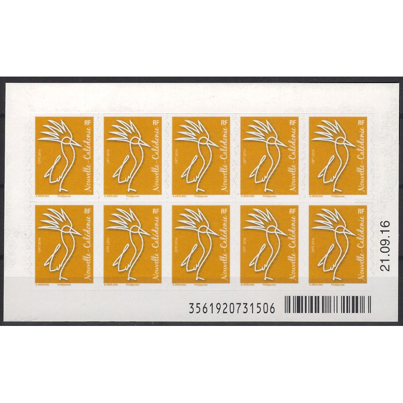 Le cagou carnet de 10 timbres de Nouvelle Calédonie N°C1290 neuf.