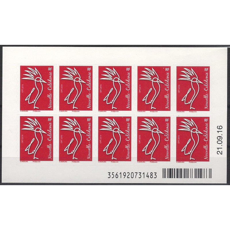 Le cagou carnet de 10 timbres Nouvelle Calédonie N°C1289 neuf.