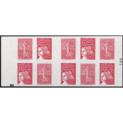 Carnet mixte de 10 timbres Semeuse de Roty variété N°1511a.