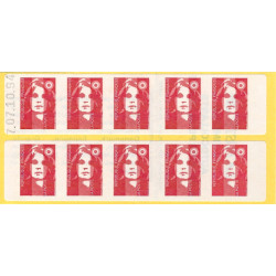 Carnet de 10 timbres Marianne de Briat N°2874-C4.