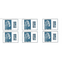 Carnet de 6 timbres Marianne d'Yseult YZ Datamatrix N°1603-C1.
