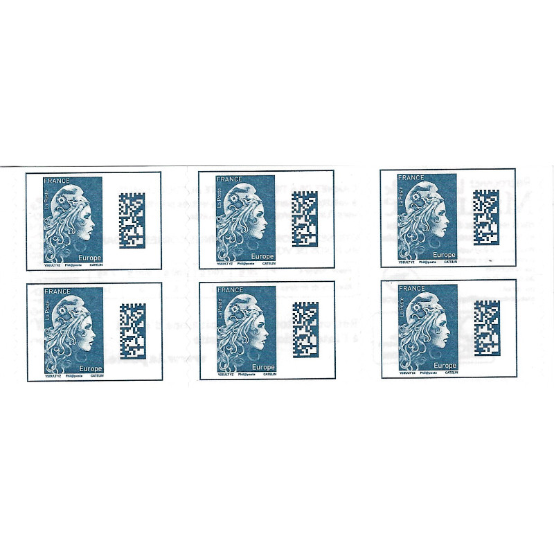 Carnet de 6 timbres Marianne - Bleu