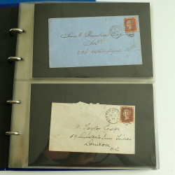 Lot de lettres, entiers de Grande Bretagne, U.S.A. en album.