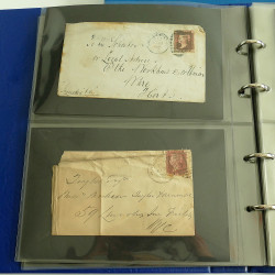 Lot de lettres, entiers de Grande Bretagne, U.S.A. en album.