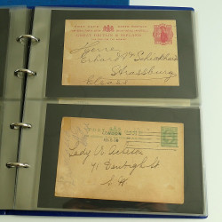 Lot de lettres, entiers de Grande Bretagne, U.S.A. en album.