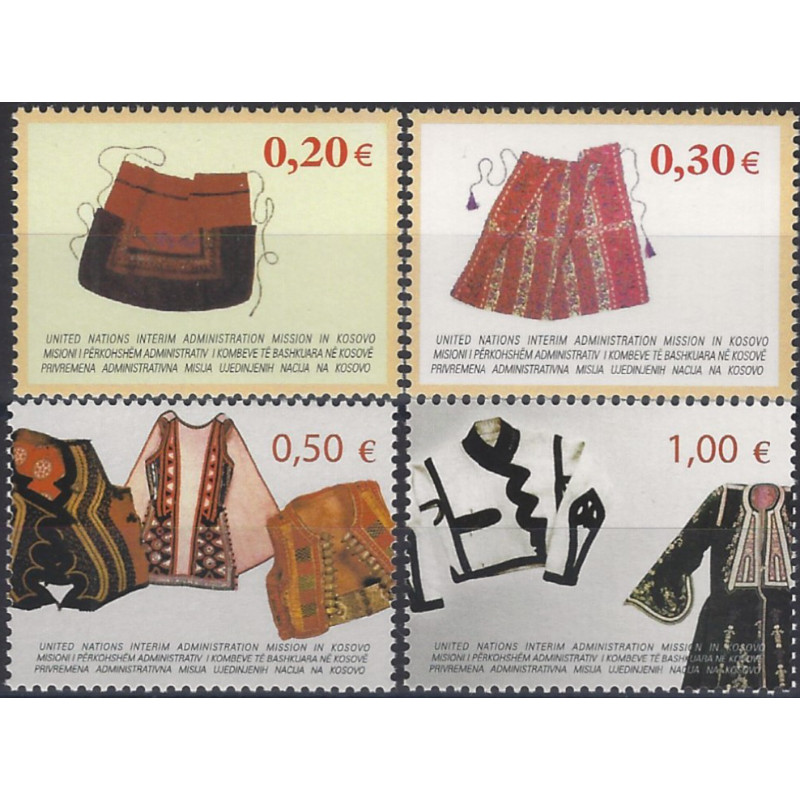 Costumes traditionnels timbres Kosovo N°22-25 série neuf**.