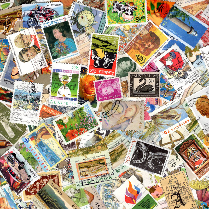 Australie timbres de collection tous différents.