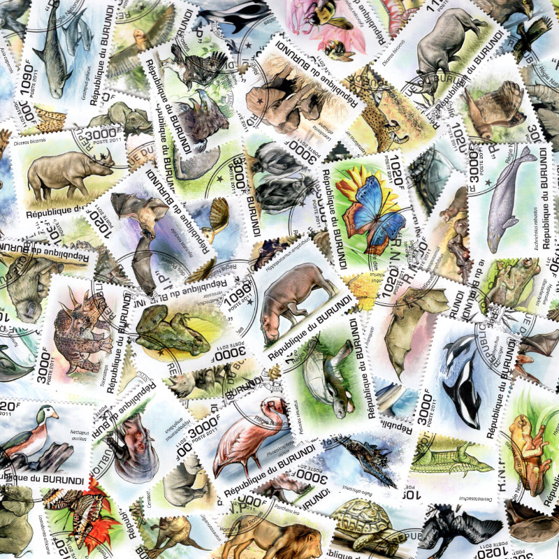 Burundi timbres de collection tous différents.