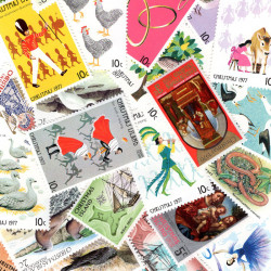 Christmas 25 timbres de collection tous différents.