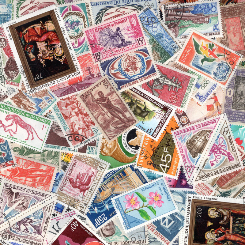Dahomey timbres de collection tous différents.