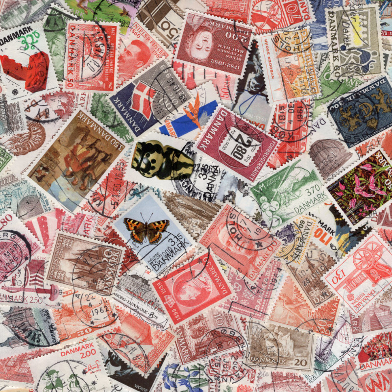 Danemark timbres de collection tous différents.