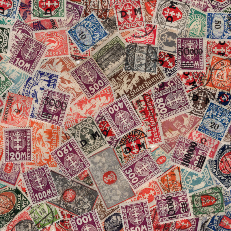 Dantzig timbres de collection tous différents.