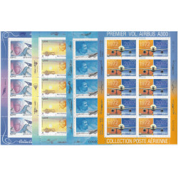 Série de 4 feuillets 10 timbres Poste aérienne F65a-F68a neuf**.