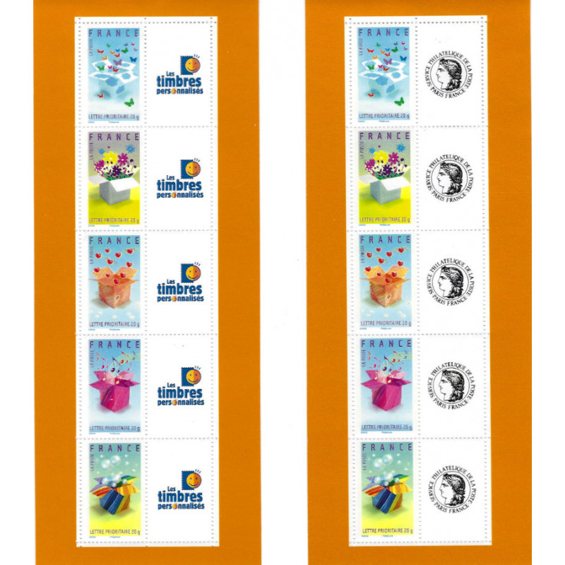 Série de 2 feuillets de 5 timbres messages Cérès-T.P.P. - F4082A.