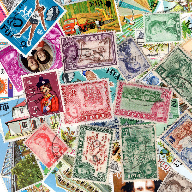 Fidji timbres de collection tous différents.